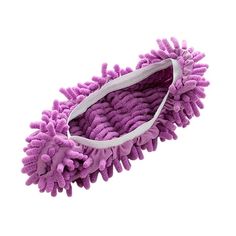 a purple dust mop on a white background