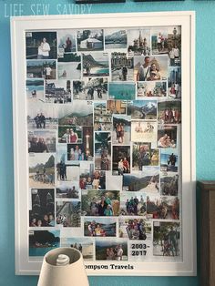 Travel Themed Bedroom a with Printage Inc Custom Collage Picture Frame, Pictures In Frames Ideas, Framed Photo Collage Wall, Photo Collage In One Frame, Memories Frame Ideas, Collage Of Photos Aesthetic, Travel Photo Frame Ideas, Decorative Photo Frames, Photo College In Frame