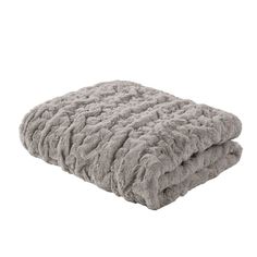 a gray blanket on top of a white background