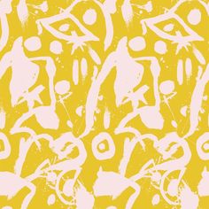 an abstract yellow and white background with lots of writing