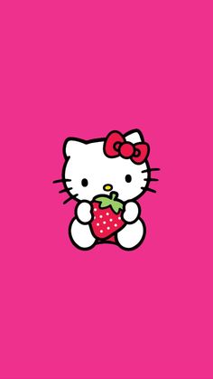 hello kitty magenta strawberry wallpaper cute kawaii Pink Leopard Wallpaper, Hello Kitty Wallpaper Hd, Pink Wallpaper Hello Kitty, Walpaper Hello Kitty, Red Valentine, Hello Kitty Aesthetic, Emo Wallpaper, Hello Kitty Coloring, Hello Kitty Backgrounds