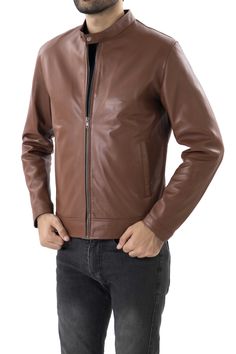 Mens Pure Sheep Leather Jacket – Jildleather Classy Design, Sheep Leather, Modern Fit, Snap Button, Trend Setter, Real Leather, Sheep, Leather Jacket, Pure Products