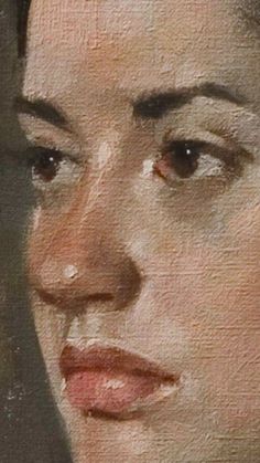 an oil painting of a woman's face