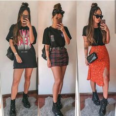 Martens Outfit, Fest Outfits, Pastel Outfit, Outfit Black, Doc Martens, Looks Style