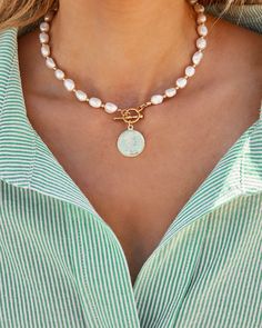 Kennedy Pearl Toggle Coin Necklace - Gold Gold Coin Necklace, Pearl Details, Gold Sign, Strappy Sandals Heels, Coin Necklace, Coin Pendant, Strappy Heels, Monday Friday, Jewelry Ideas