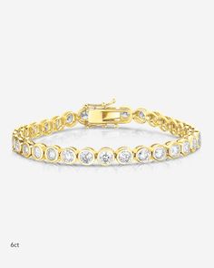 Ring Concierge Bracelets Bezel-Set Classic Diamond Tennis Bracelet  14k yellow gold 6ct Classic 14k Gold Diamond Bracelet With Vvs Clarity, Classic Yellow Gold Diamond Cut Tennis Bracelet, Classic Gold Bracelet With Brilliant Cut, Classic Gold Bracelet With Round Cut Cubic Zirconia, 14k Gold Bracelet With Diamond Accents, Classic Yellow Gold Tennis Bracelet For Formal Events, Classic Gold Bracelet With Cubic Zirconia Round Cut, 14k Gold Round Diamond Bracelet Fine Jewelry, Classic Gold Diamond Bracelet With Round Cut