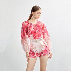 Explore the perfect blend of style and comfort with our Women's Niche Fungus Lace Pullover Top and Cotton Wide Leg Shorts Set. This ensemble features a pullover top adorned with unique niche fungus lace details, paired with comfortable wide-leg shorts, and comes complete with a coordinating belt.The niche fungus lace on the pullover top adds a touch of sophistication and visual interest, creating a unique and stylish look. Crafted from comfortable cotton, the wide-leg shorts ensure ease of movement, making this set ideal for various occasions.Designed for the fashion-forward woman who values both elegance and comfort, this set is perfect for casual outings, leisurely days, or any moment you want to make a style statement. The coordinating belt enhances the waistline, providing a polished f Red Lace Midi Dress, Wide Leg Shorts, Casual Dress Pants, Timeless Dress, Stil Elegant, Maxi Dress Green, Summer Fashion Outfits, Polyester Top, Rave Outfits