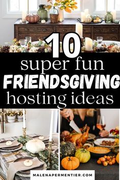 friendsgiving ideas Friendsgiving Theme Ideas, Food Table Decor, Friendsgiving Party Decorations, Friendsgiving Dinner Party Decor, Friendsgiving Activities, Friendsgiving Appetizers, Fall Tray Decor, Friendsgiving Games