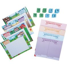 the numbers and letters are shown on this set of cards, including one for each letter