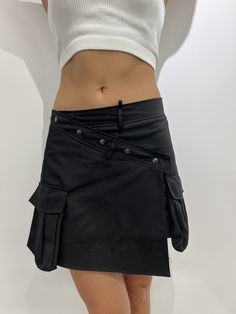 Asymmetrical skirt with cargo pockets! Very comfortable and combinative with many styles Cargo Skirt Black, Womens Skirts, Cargo Skirt, Asymmetrical Skirt, Skirt Black, Sewing Inspiration, Bulgaria, Art Collection, Womens Skirt