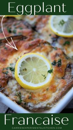 an eggplant casserole with lemons and herbs