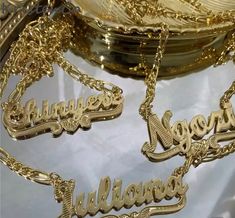 Nostalgic Nameplate Necklace Nameplate Necklace Aesthetic, 2000s Name Necklace, Big Necklace Gold, Gold Necklace Name, Cutesy Nails, La Jewelry, Nameplate Necklace Gold, 2010s Aesthetic, Big Necklace