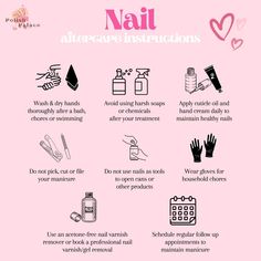 Nail Booking Site Ideas, Nail Aftercare Kit, Manicure Aftercare, Nail Advice