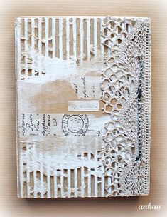 a piece of paper that has been altered to look like an old lace doily