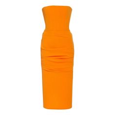 Alex Perry's 'Mena' Midi Dress Is Crafted From Stretch Crepe. This Strapless Dress Has A Bustier Bodice, Gathered Front And Silver-Tone Zip Detail Through The Back. Style Its Vibrant Hue With Sandals And A Micro Purse For An Evening With Friends. Brand New, Sold Out Alex Perry Mena Midi Dress. Uk Size 8. Us Size 4. Fitted Orange Strapless Sleeveless Dress, Elegant Fitted Orange Strapless Dress, Orange Fitted Strapless Dress, Orange Sleeveless Bodycon Dress For Evening, Orange Ruched Strapless Dress, Orange Strapless Evening Dress, Orange Strapless Ruched Dress, Fitted Orange Midi Dress For Formal Occasions, Orange Fitted Strapless Dress For Evening