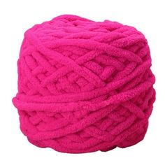 a pink ball of yarn on a white background