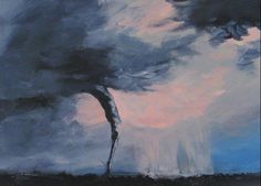 a painting of a tree in the sky