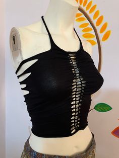 sizes: iTS a one size but These tops are very universal as is has a tie's you can open and close to fit your body  also can be warn as a strapless top   🌿 grate for every day holidays and festivals  wash-30 degrees  Each item is handmade with love and GOOD VIBES Adjustable straps thanks  ⚛️🌞 Braided Shirt, Macrame Top, Ethnic Chic, Ethiopian Opal Ring, Festival Clothing, Clothing Black, Black Cross, Cropped Tube Top, Gothic Outfits