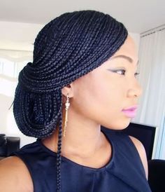 box braid up do 14 Micro Braids Styles, Box Braids Updo, Small Box Braids, Twist Curls, Individual Braids, African Hair Braiding Styles, Long Box Braids, Box Braids Hairstyles For Black Women, Updo Styles