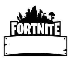 the fortnite logo is shown in black and white