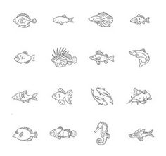 the different types of fish are shown in this drawing