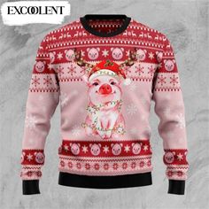 Shipping from the US. Easy 30 day return policy, 100% cotton, Double-needle neck, sleeves and hem; Roomy Unisex Fit. Ugly Christmas Sweater Reindeer, Xmas Jumpers, Christmas Sweater Men, Pig Lovers, Sweater For Men, Graphic Sweaters, Sweater Christmas, Sweater Gift, Christmas Gifts For Women