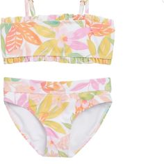 Let Them Splash And Play In This Sweet Two-Piece Covered In Vibrant Tropical Blooms. Lined Adjustable Straps 82% Nylon, 18% Spandex Ruffled Hem Hand Wash, Dry Flat Imported Pink Summer Swimming Sets, Pink Summer Swimwear Sets, Pink Summer Swimming Set, Playful Spring Pool Sets, Playful Pool Sets For Spring, Playful White Sets For Poolside, Playful Multicolor Sets For Pool, Playful Pink Pool Sets, Playful Multicolor Pool Sets