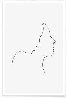 a line drawing of a woman's face