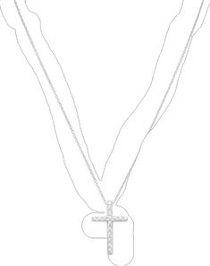 16 CZ Cross Necklace Sterling Silver Cross Necklace With Pendant, Sterling Silver Cross Jewelry With Lobster Clasp, Sterling Silver Cross Pendant Jewelry, Sterling Silver Crucifix Necklace With Diamond Accents, Lobster Clasp, Cross Necklace, 925 Sterling Silver, Collage, Chain