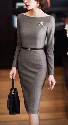 Elegant Formal Dresses Midi, Plain Dress, فستان سهرة, Classy Work Outfits, Looks Chic, Types Of Dresses, Classy Dress, Work Fashion, Stylish Dresses