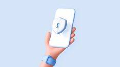 a person's hand holding a white and blue device with a key on it