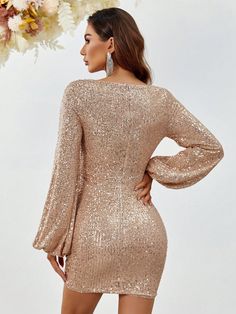 Product Code: FSWD0872 Embellishment: Sequin Fabric: 100% Polyester Back Style: Zipper Up Fully Lined: Yes Built-in Bra: No Available Color:Champagne Stretch: Moderate Fits true to size Imported Model Information: Height: 5' 2" Bust: 33.5'' Waist: 24“ Hips: 35.5” wearing US size Small Sequin Bodycon Dress, Sequin Fabric, Lantern Sleeve, Lantern Sleeves, Lanterns, Sequin, Built In, Bodycon Dress, Zipper