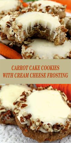 carrot cake cookies with cream cheese frosting