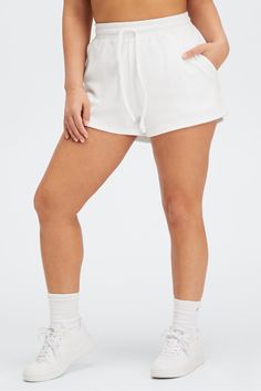 Towel Terry Drawstring Short Fabletics white female Activewear >> Womens >> Bottoms >> Shorts regular Everyday Pockets Made from soft, recycled Island Terry Terry Shorts, Eco Fashion, Drawstring Shorts, High Waisted Shorts, Active Wear For Women, Composition, One Piece Swimsuit, White Shorts, Womens Bottoms