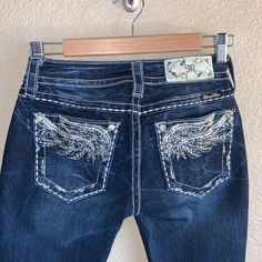 Miss Me Jeans. Size 25 In Brand New Condition. Gorgeous Detail On The Back Pockets. Inseam 29 Inches. Please Message Me With Any Questions. Smoke Free Home. Fast Shipper! Miss Me Jeans Size 25, Miss Me Jeans, Miss Me, Jeans And Boots, Boot Cut, Jeans Size, Color Blue, Women Jeans, Brand New