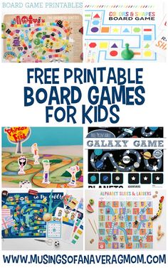 the free printable board games for kids