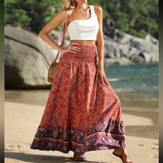 Beachy Birthday, High Waist Maxi Skirt, 70s Christmas, Business Casual Minimalist, Preppy Prom, Trendy Business Casual, Boho Outfit, Boho Clothes, Business Formal Dress