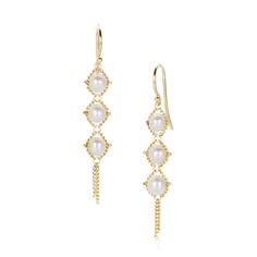 Amali Small Pearl Textile Drop Earrings | Quadrum Gallery Long Weave, Framed Jewelry, Star Jewelry, Gifts For Nature Lovers, Simple Jewelry, Pearl Drop Earrings, Gold Pearl, Pearl Drop, White Pearl