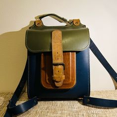 Gently Used. Some Minor Leather Scratches From Normal Wear. Custom Bag Made In The Ukraine. Heavy Duty Hand Stitching And Well Made. Very Durable. Must Go. All Offers Considered Blue Rectangular Leather Backpack, Blue Leather Backpack For Everyday Use, Blue Leather Satchel Backpack, Blue Leather-handled Backpack, Blue Satchel Backpack For Everyday Use, Blue Satchel Backpack, Blue Rectangular Backpack, Everyday Blue Satchel Backpack, Blue Rectangular Leather Backpack With Adjustable Strap