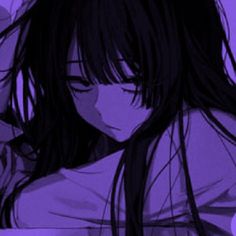 Purple Background, Dark Purple, Black Hair, Purple, Anime, Hair, Black