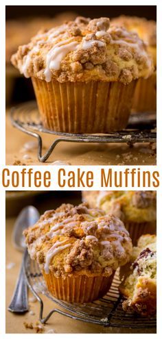 coffee cake muffins with icing on top