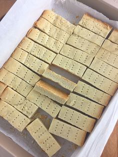 some crackers are in a box on a table