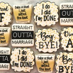 decorated cookies that say i do and don't