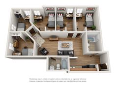 the floor plan of a two bedroom apartment