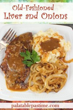 an image of a plate of food with gravy and mashed potatoes