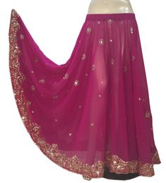 Material : Chiffon See Through Color : Deep Pink Condition : Brand New Style : Embroidered Belly Dancing Skirt Length : 36 Inch Approx Waist : Fits 25 to 40 inches Waist Size Bollywood Dancing Sequin Sari Embroidery Belly Dancing Tribal Skirt Belly Dancing Skirt, Sari Embroidery, Bollywood Dancing, Dancing Skirt, Sari Skirt, Tiered Mini Skirt, Paneled Skirt, Belly Dancing, Full Circle Skirts