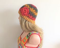 Ombre Crochet Hat, Colorful Autumn tones  Hat, Granny Square Hat, Gift for her, Boho BeanieThe Colorful  Chunky hat is soft and lovely color..One size..The yarn is wool and acrylic..Handwash is perfect..♦-♦-♦------------------------------------------------------Regular Shippingfor USA ► 10-25 business dayfor Canada ► 5-15 business dayfor Europe ► 4-14 business dayExpress Shippingfor USA and Canada ► 3-5 business day♦-♦-♦------------------------------------------------------Express Shipping Upgra Handmade Fitted Multicolor Hats, Multicolor Beanie Cap For Beach, Adjustable Multicolor Beanie For The Beach, Adjustable Multicolor Beanie For Beach, Multicolor Cap Beanie For The Beach, Multicolor Beach Beanie Cap, Fitted Multicolor Brimmed Hat, Adjustable Multicolor Beach Beanie, Adjustable Multicolor Bonnet Hat