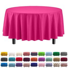 a round table with different colors and patterns