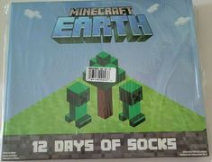 an advertisement for the minecraft earth 12 days of socks game on a plastic bag