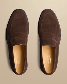 Suede Saddle Loafer - Chocolate Brown | Men's Charles Tyrwhitt Saddle Loafer - Chocolate Brown Size 11.5 Suede Masculine Brown Suede Dress Shoes, Suede Loafers Men Outfit, Classic Brown Suede Loafers, Brown Loafers Men, Masculine Brown Loafers For Semi-formal Occasions, Semi-formal Brown Suede Loafers, Mens Suede Loafers, Men’s Penny Loafers, Loafers Men Outfit